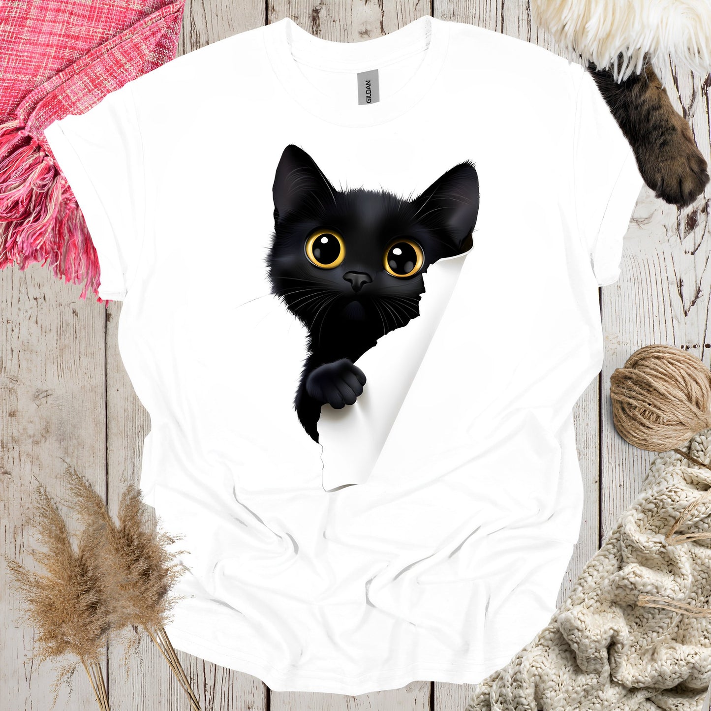 Cute Black Cat T-Shirt - Cat Lover Shirts - Boo and Bewear
