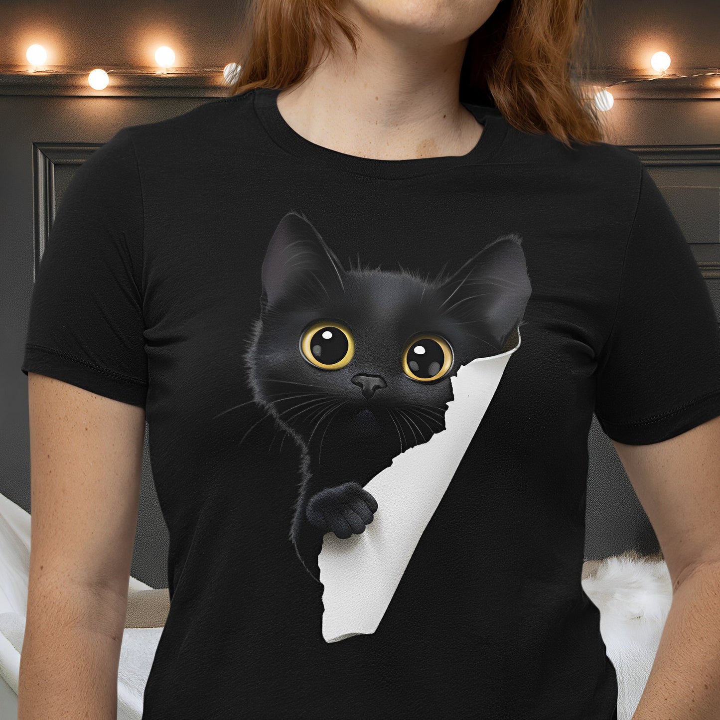 Cute Black Cat T-Shirt - Cat Lover Shirts - Boo and Bewear
