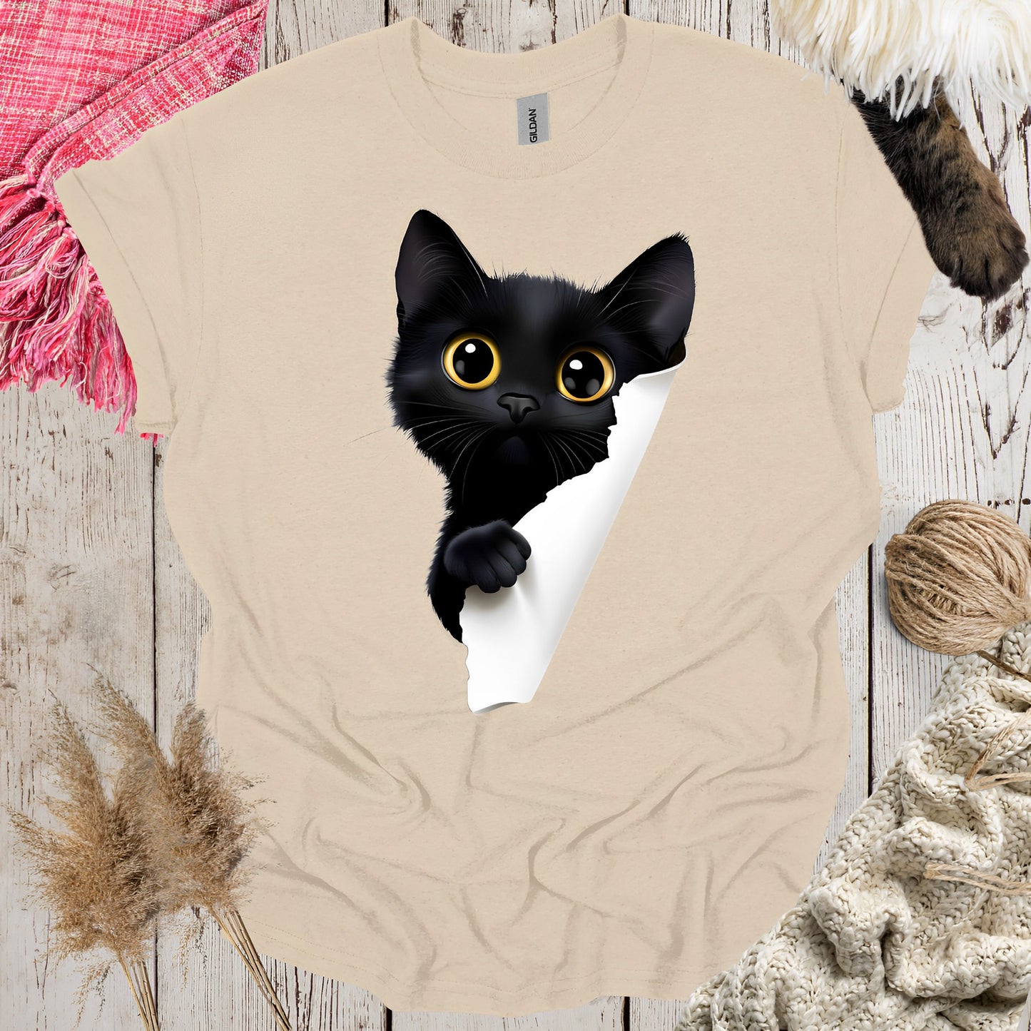 Cute Black Cat T-Shirt - Cat Lover Shirts - Boo and Bewear