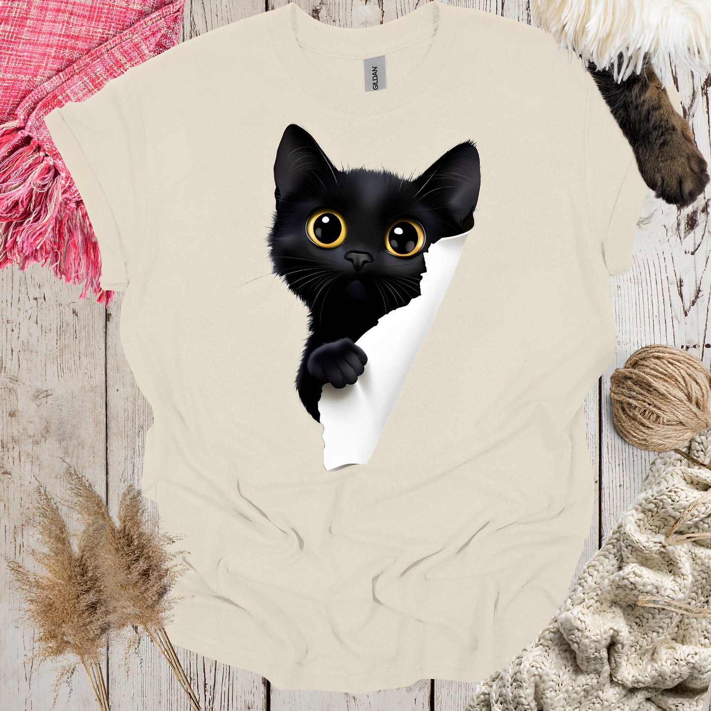 Cute Black Cat T-Shirt - Cat Lover Shirts - Boo and Bewear