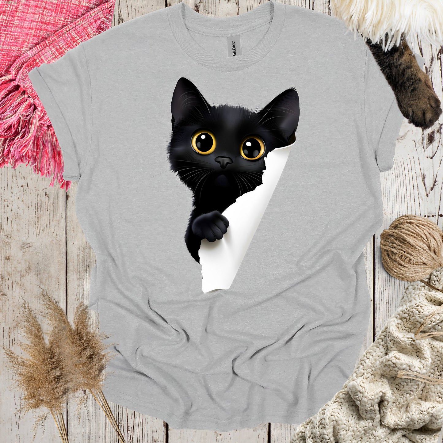 Cute Black Cat T-Shirt - Cat Lover Shirts - Boo and Bewear