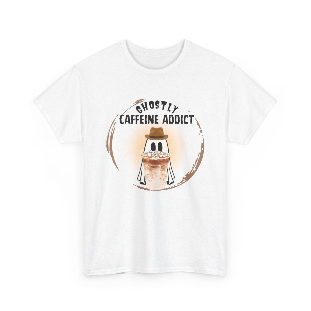 Cute Ghost T-Shirt for Coffee Lovers - Ghostly Caffeine Addict - Boo and Bewear