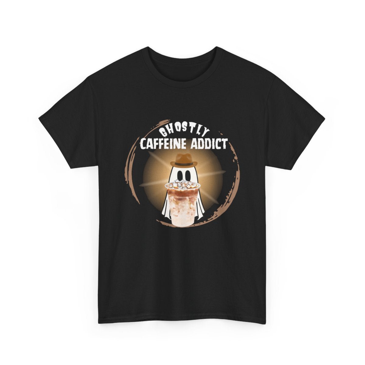 Cute Ghost T-Shirt for Coffee Lovers - Ghostly Caffeine Addict - Boo and Bewear