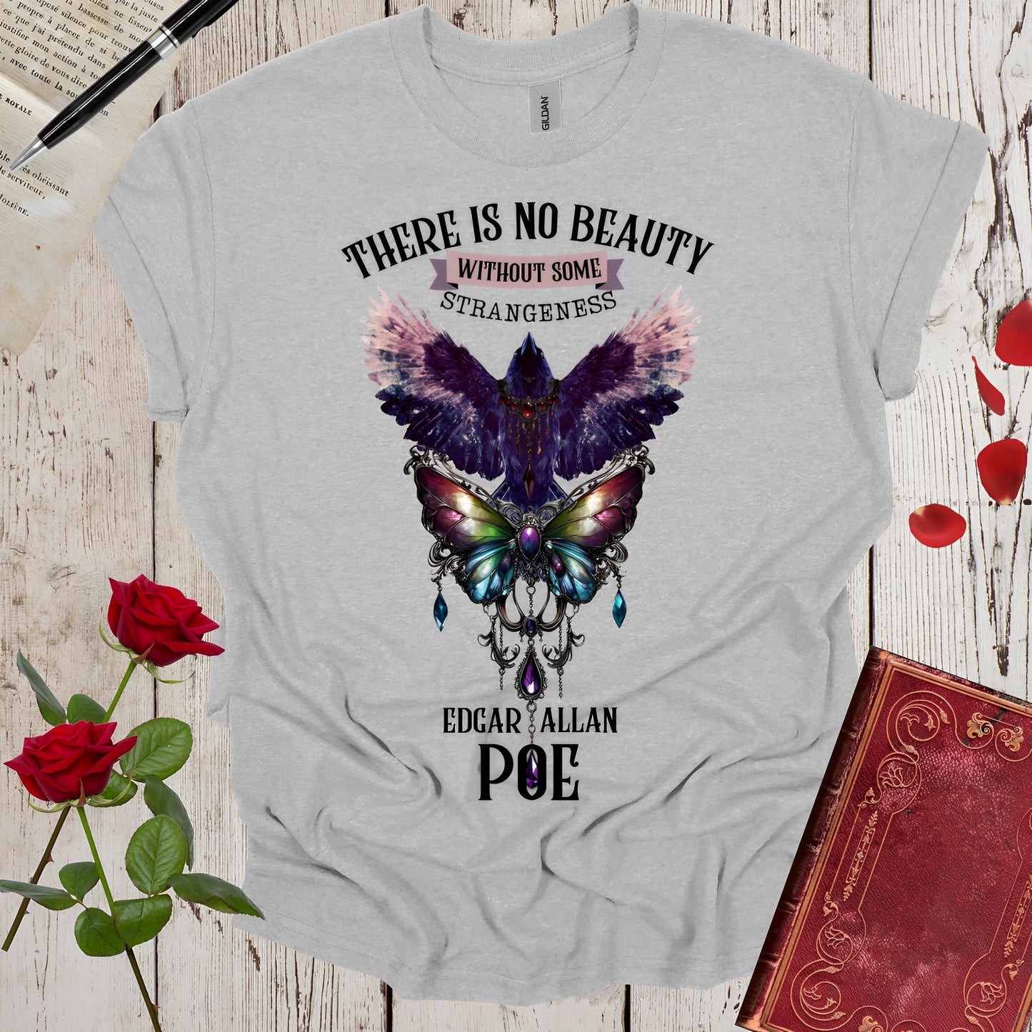 Edgar Allan Poe T-Shirt - Gothic Dark Academia Bookish Shirt - Boo and Bewear