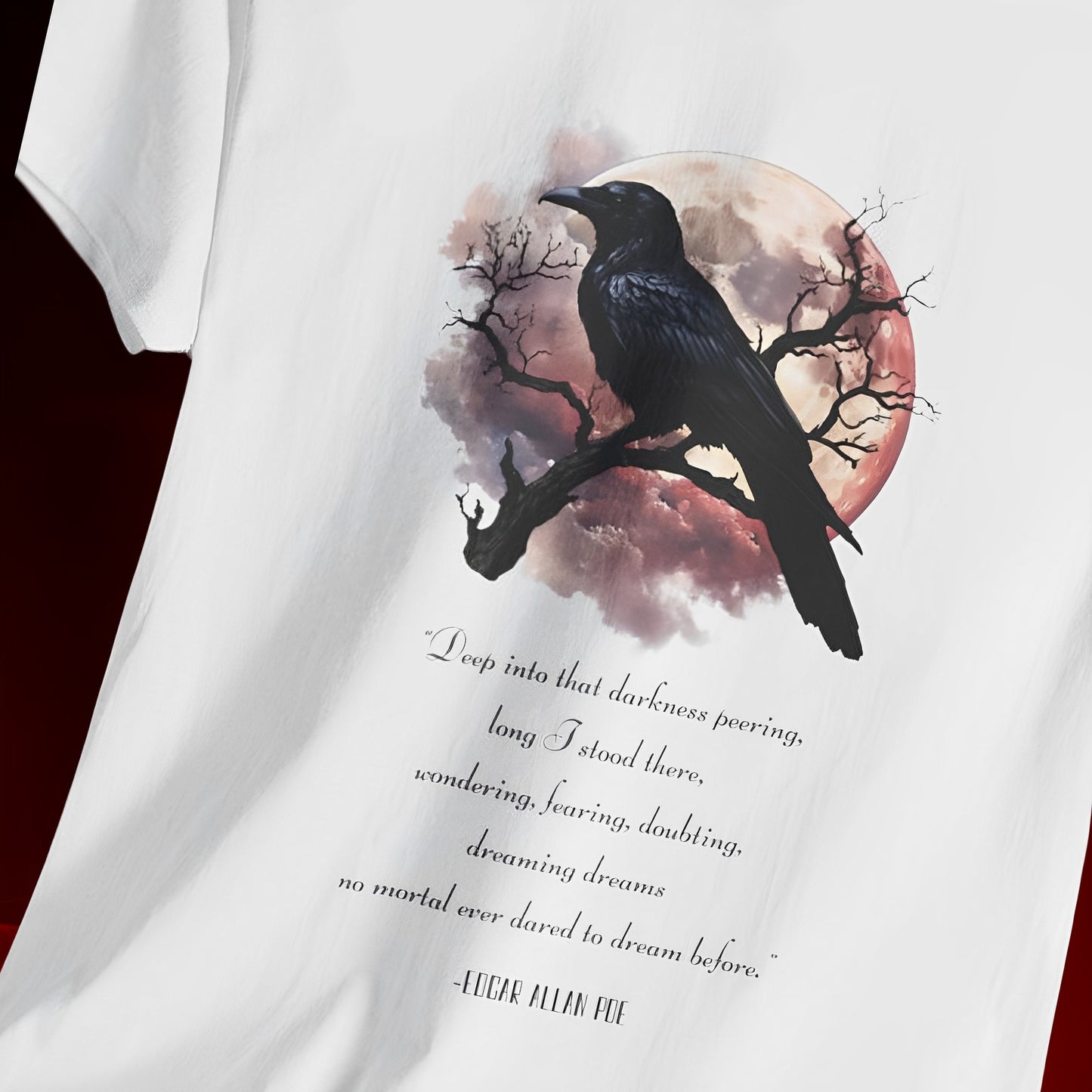 Edgar Allan Poe T-Shirt with The Raven Quote - Boo and Bewear