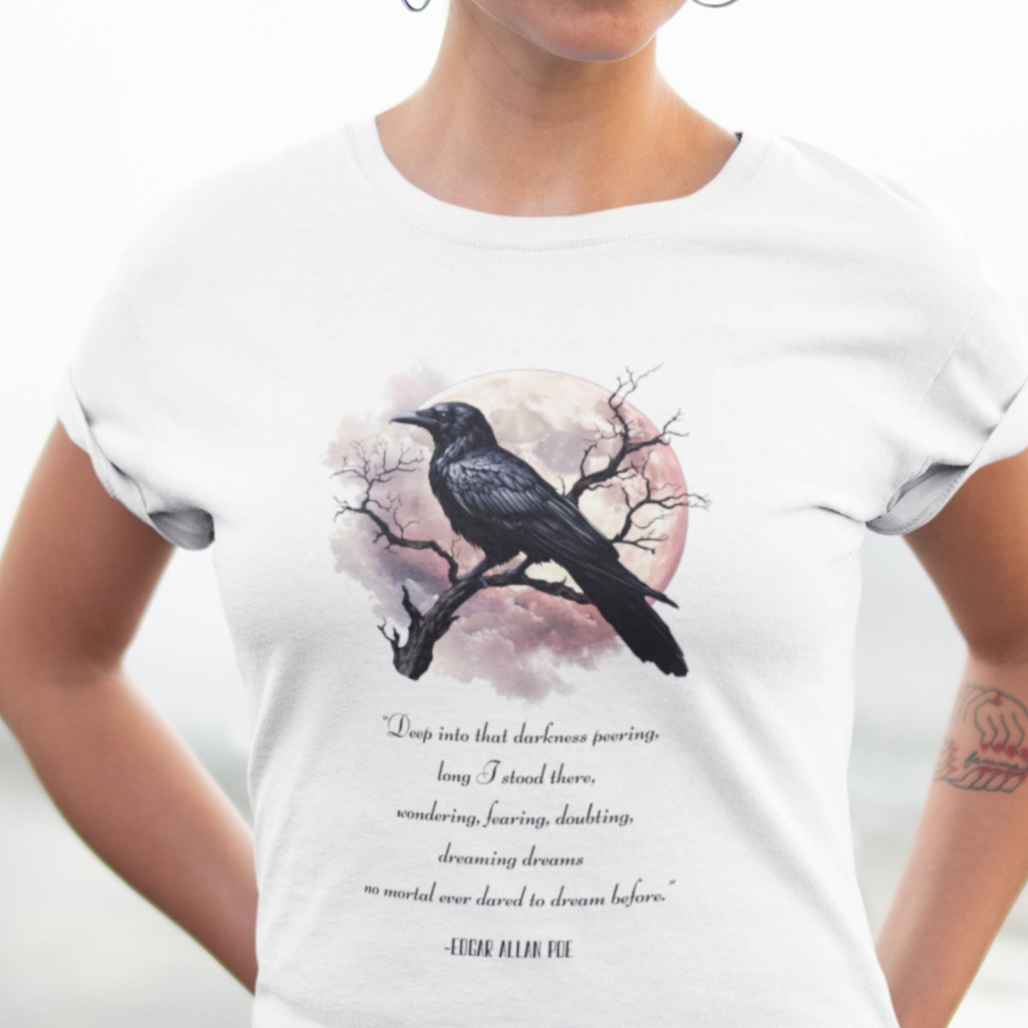 Edgar Allan Poe T-Shirt with The Raven Quote - Boo and Bewear