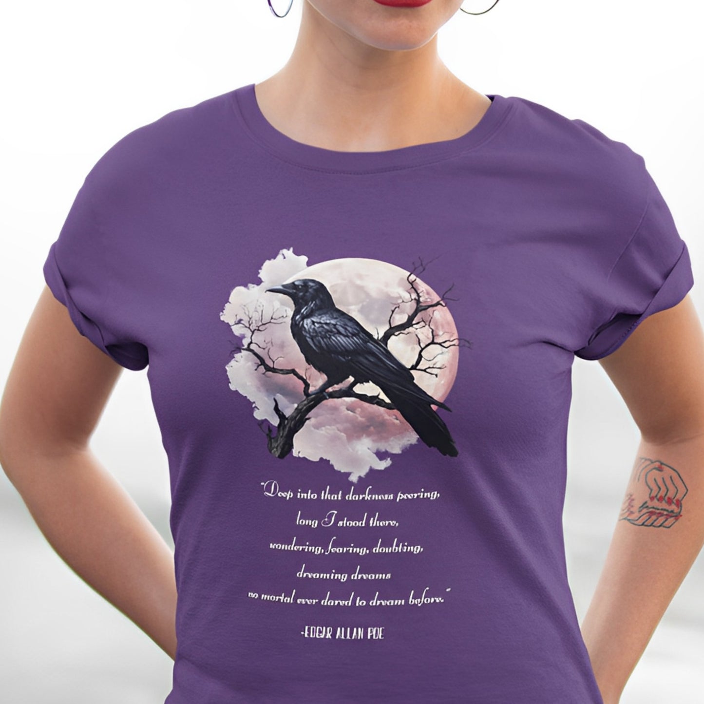 Edgar Allan Poe T-Shirt with The Raven Quote - Boo and Bewear