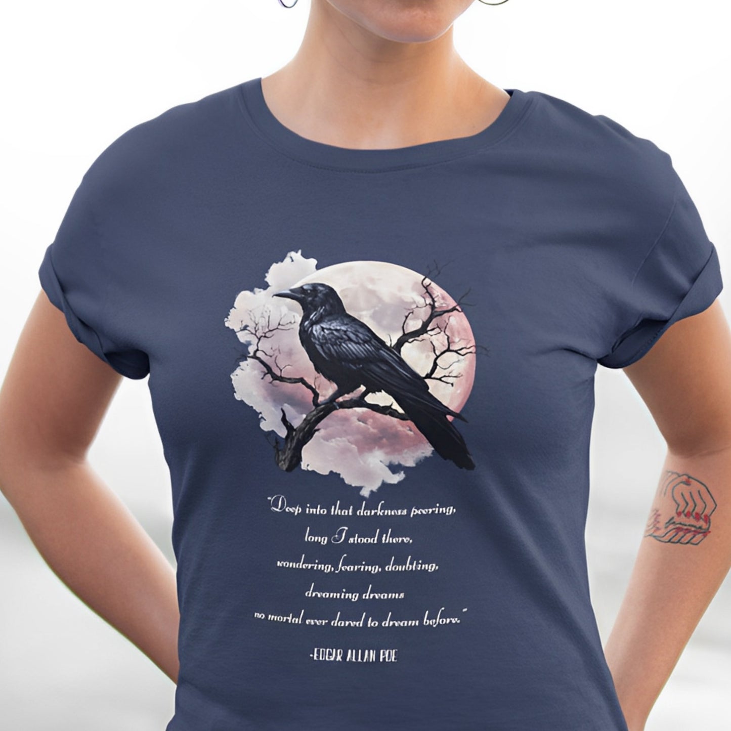 Edgar Allan Poe T-Shirt with The Raven Quote - Boo and Bewear