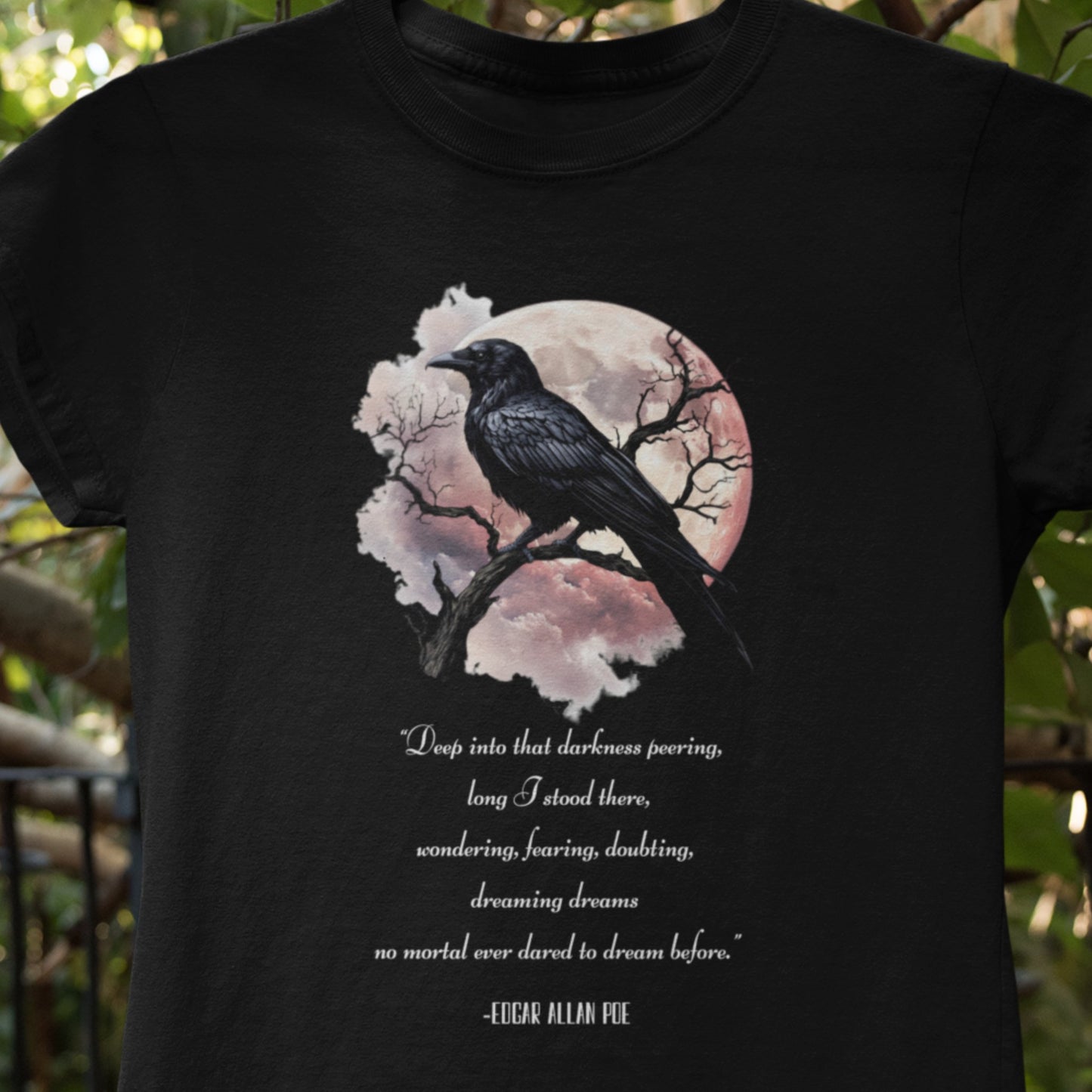 Edgar Allan Poe T-Shirt with The Raven Quote - Boo and Bewear
