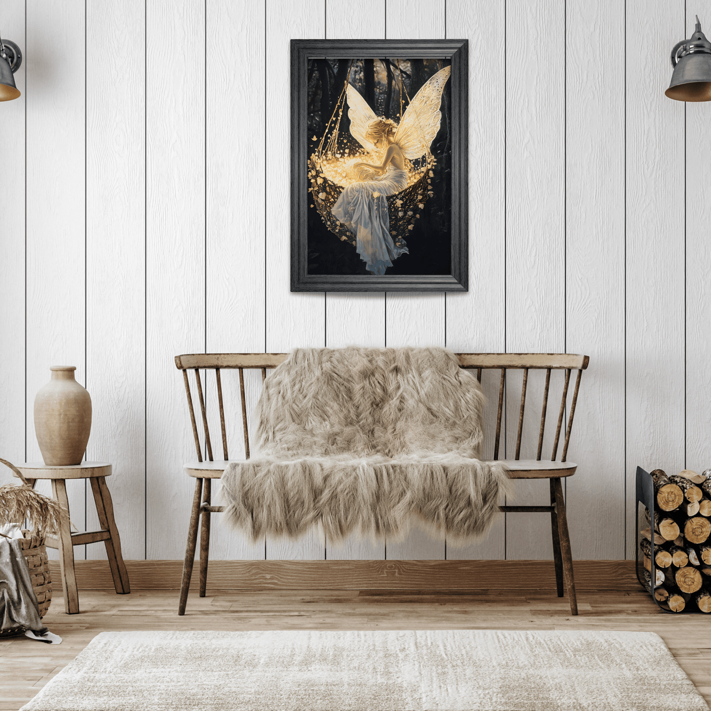 Fantasy Fairy Wall Art Print - Whimsical Nursery Art - Magical Fairycore Motherhood Painting - Whimsigoth Decor - Enchanted Baby Shower Gift
