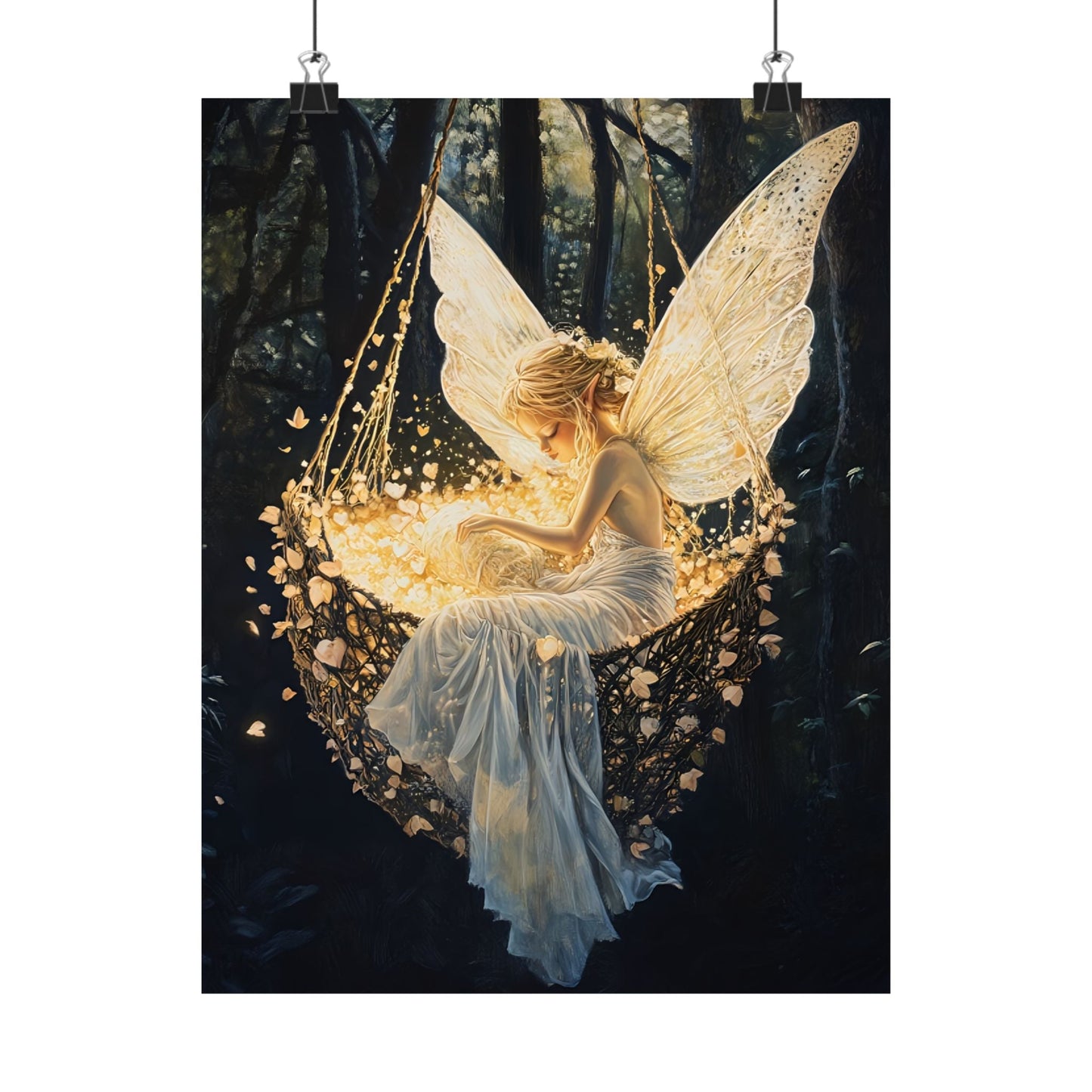 Fantasy Fairy Wall Art Print - Whimsical Nursery Art - Magical Fairycore Motherhood Painting - Whimsigoth Decor - Enchanted Baby Shower Gift