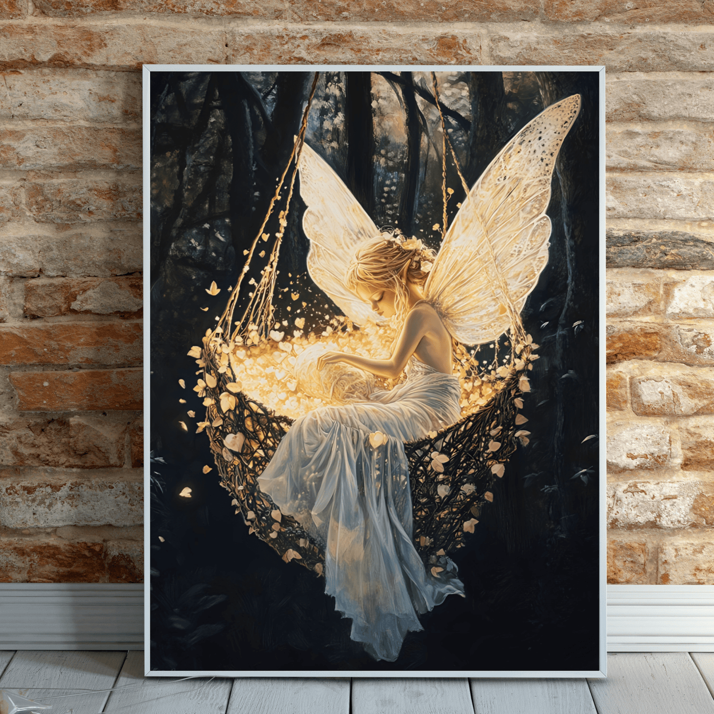 Fantasy Fairy Wall Art Print - Whimsical Nursery Art - Magical Fairycore Motherhood Painting - Whimsigoth Decor - Enchanted Baby Shower Gift