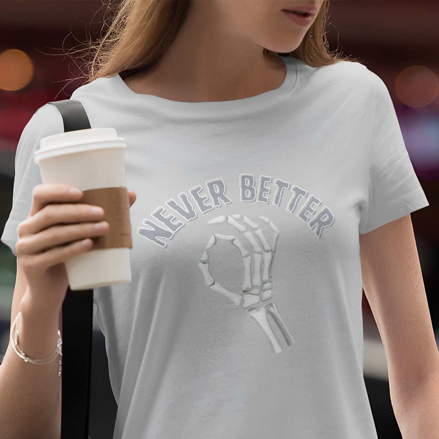 Funny Skeleton T-Shirt - Never Better - Boo and Bewear