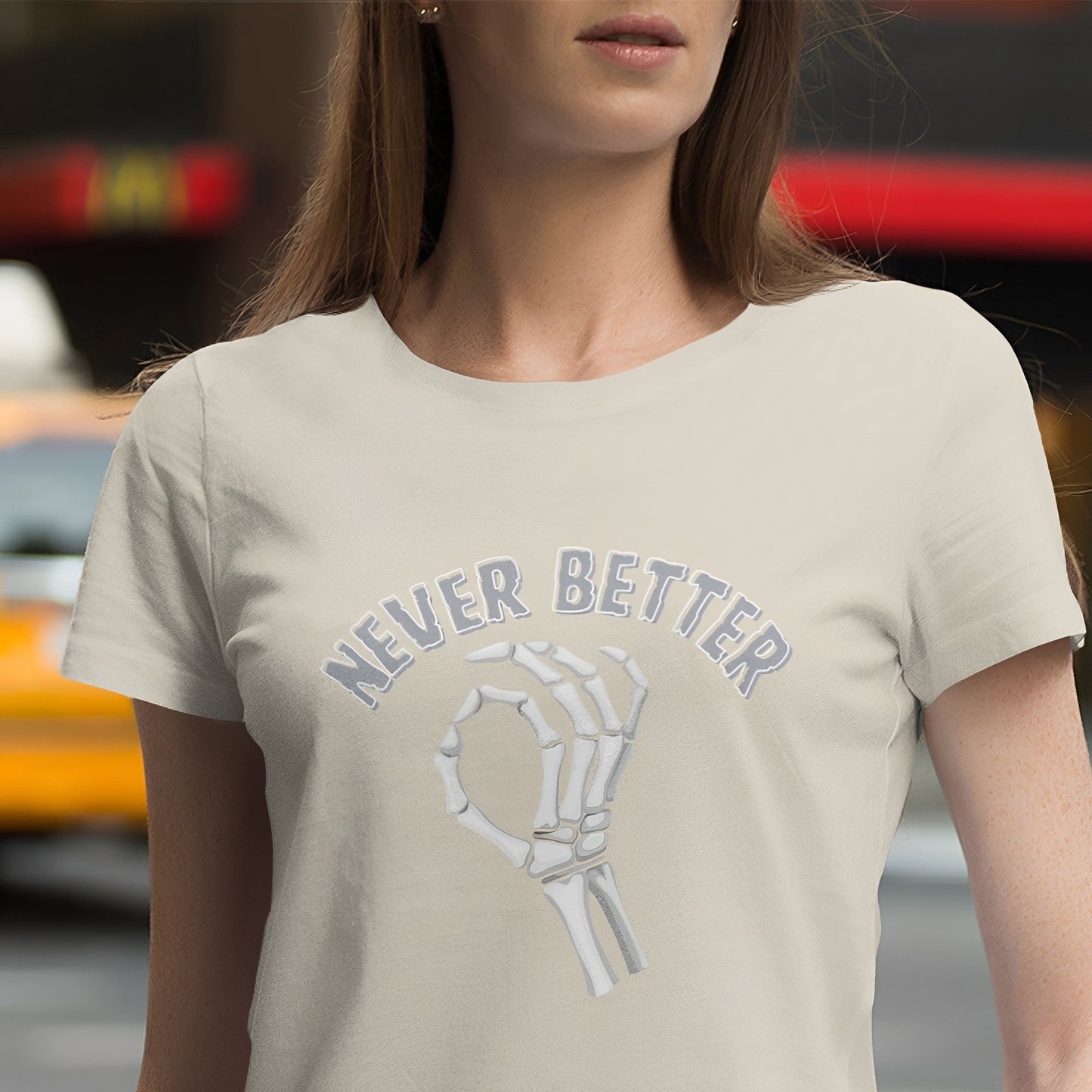 Funny Skeleton T-Shirt - Never Better - Boo and Bewear