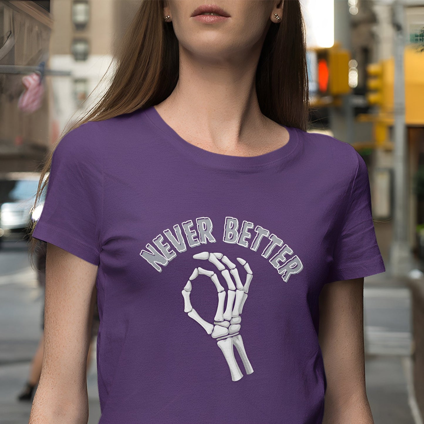 Funny Skeleton T-Shirt - Never Better - Boo and Bewear
