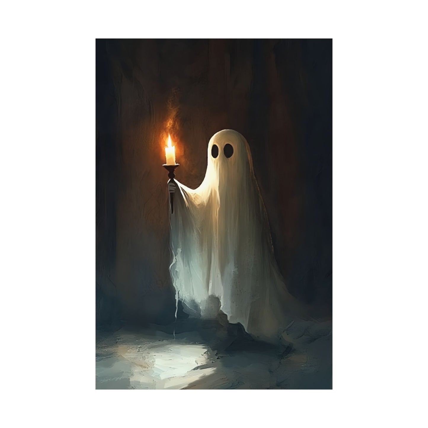 Halloween Ghost Painting - Haunting Spooky Season Wall Art Print - Dark & Moody Vintage Victorian Poster