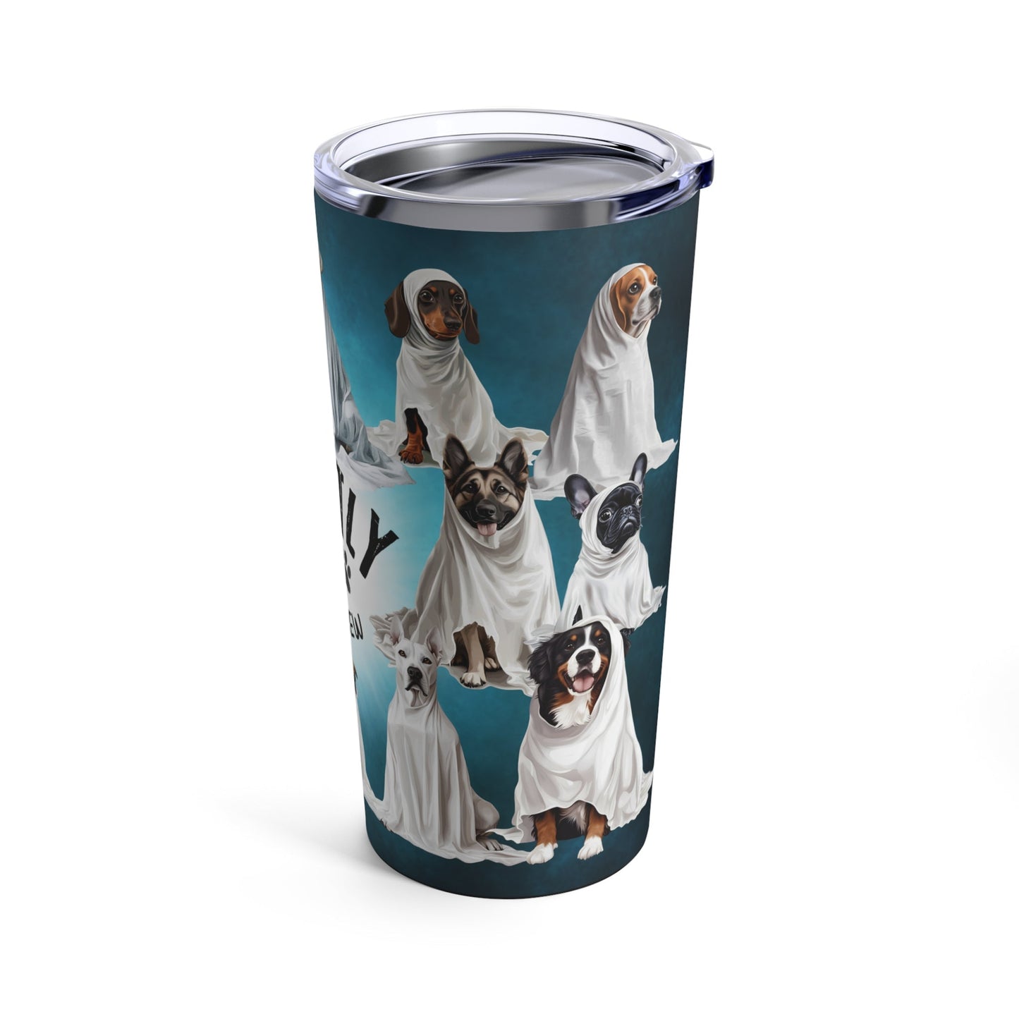 Halloween Tumbler with Cute Ghost Dog Breeds - Ghostly Paw Crew - Boo and Bewear