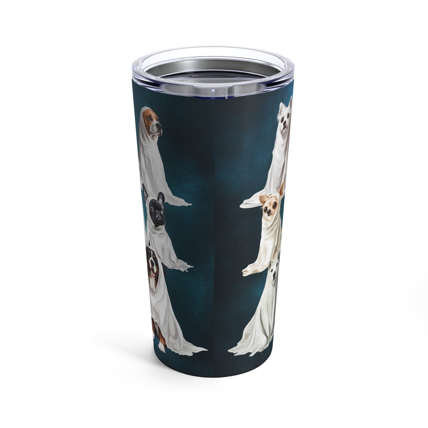 Halloween Tumbler with Cute Ghost Dog Breeds - Ghostly Paw Crew - Boo and Bewear