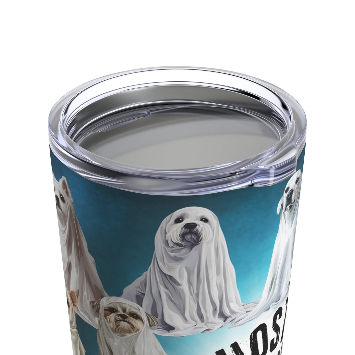 Halloween Tumbler with Cute Ghost Dog Breeds - Ghostly Paw Crew - Boo and Bewear