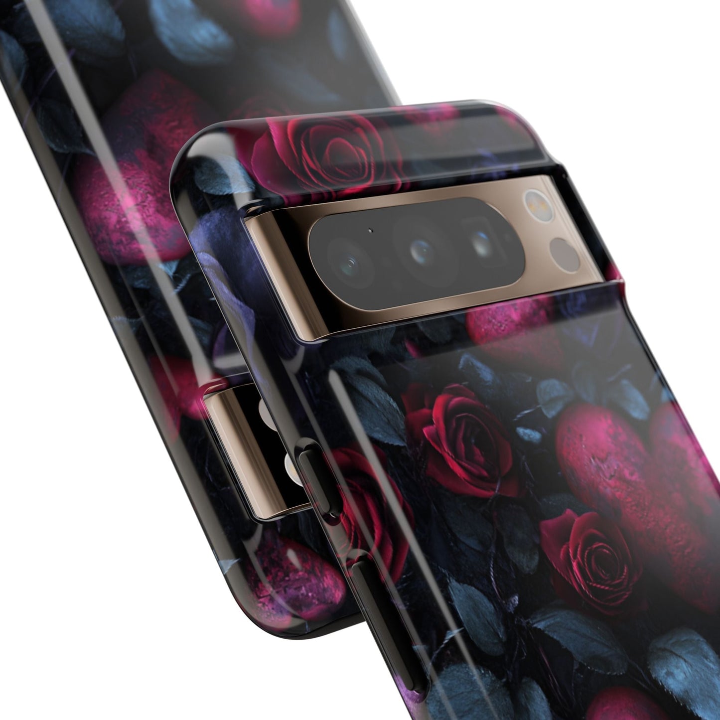 Hearts and Roses Phone Case - Gothic Valentine Phone Cases for iPhone 16 15 14 13 12 11, Samsung Galaxy & Google Pixel