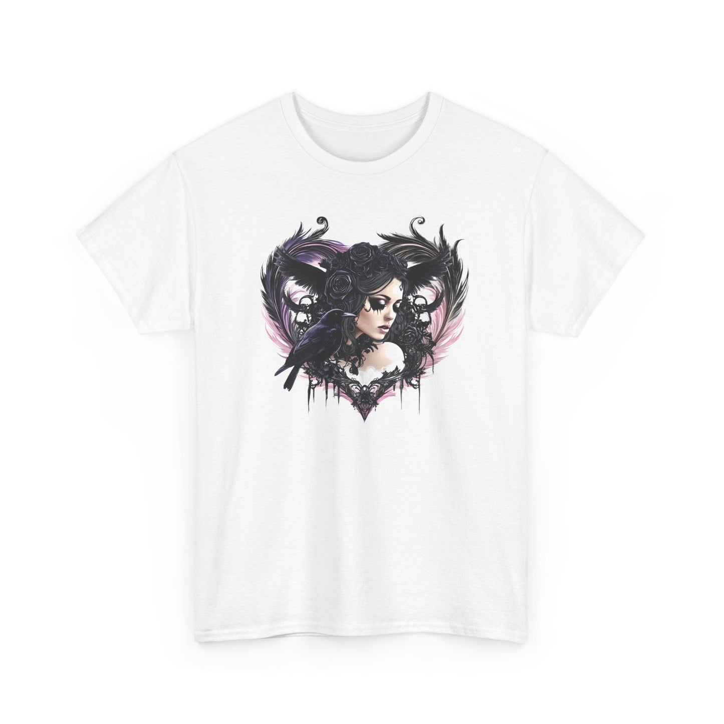 Pastel Goth T-Shirt - Aesthetic Gothic Woman with Raven - Boo and Bewear