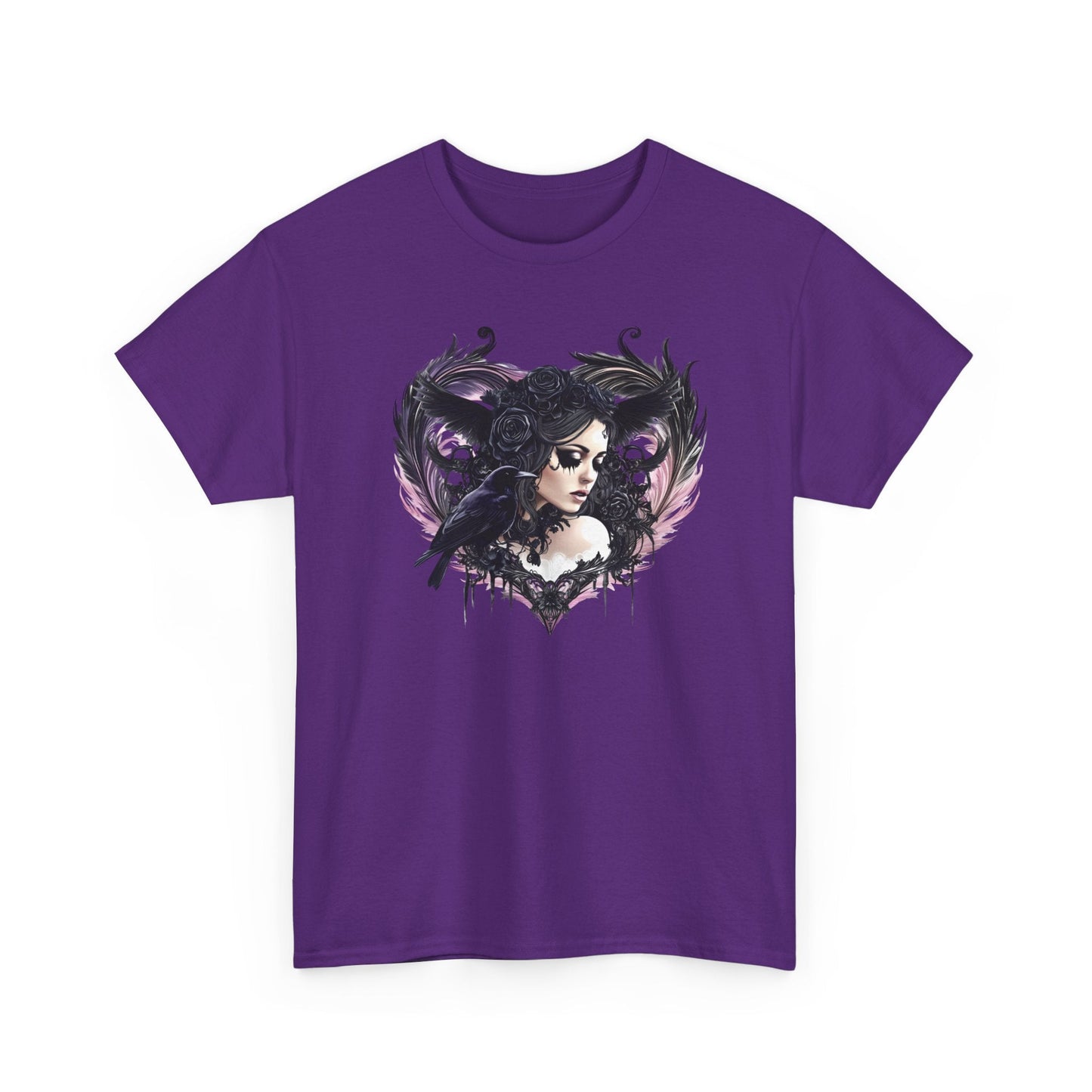 Pastel Goth T-Shirt - Aesthetic Gothic Woman with Raven - Boo and Bewear