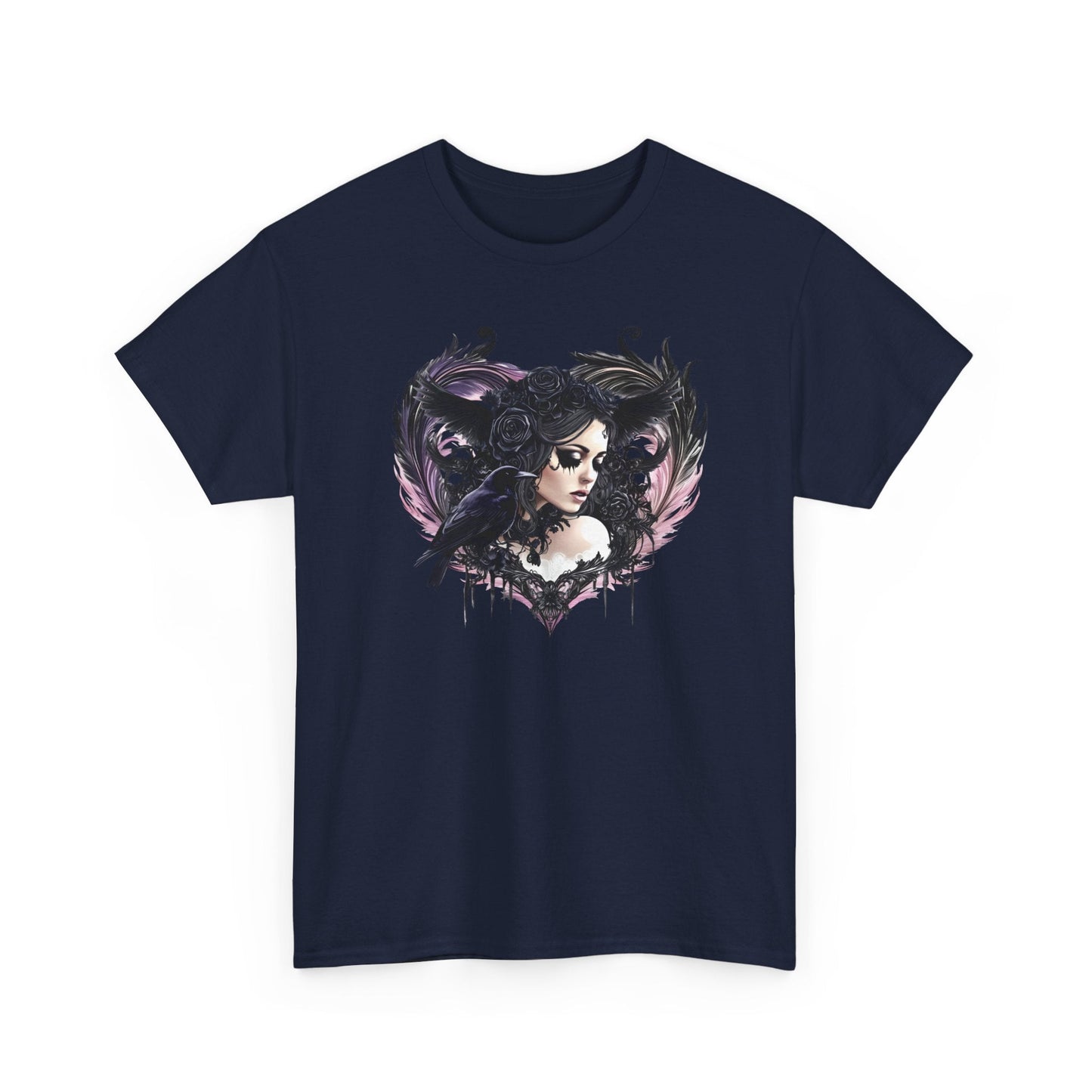Pastel Goth T-Shirt - Aesthetic Gothic Woman with Raven - Boo and Bewear