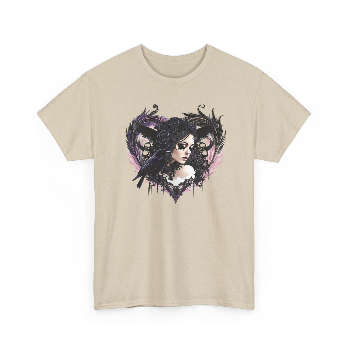 Pastel Goth T-Shirt - Aesthetic Gothic Woman with Raven - Boo and Bewear