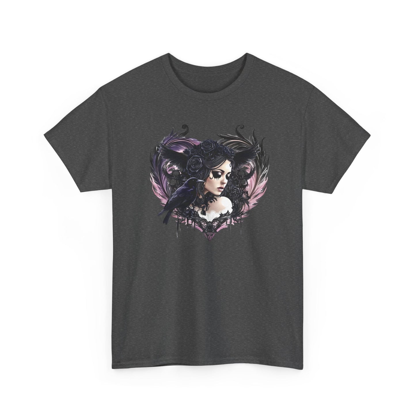Pastel Goth T-Shirt - Aesthetic Gothic Woman with Raven - Boo and Bewear