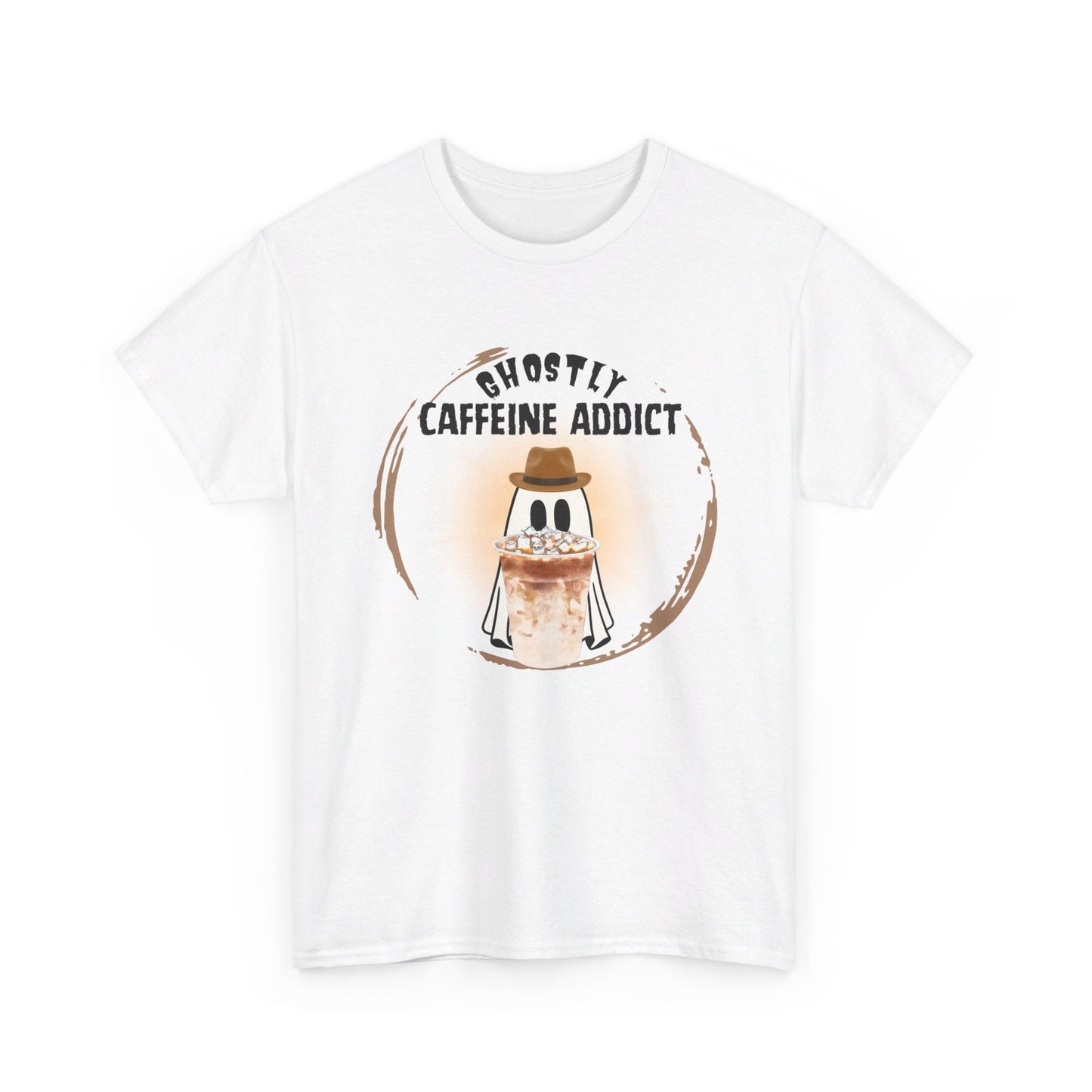 Cute Ghost T-Shirt for Coffee Lovers - Ghostly Caffeine Addict - Boo and Bewear