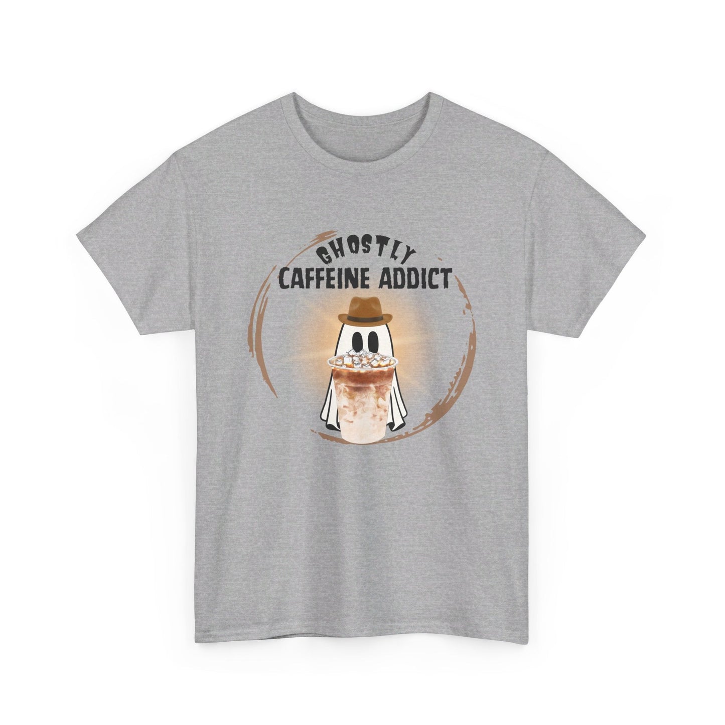 Cute Ghost T-Shirt for Coffee Lovers - Ghostly Caffeine Addict - Boo and Bewear