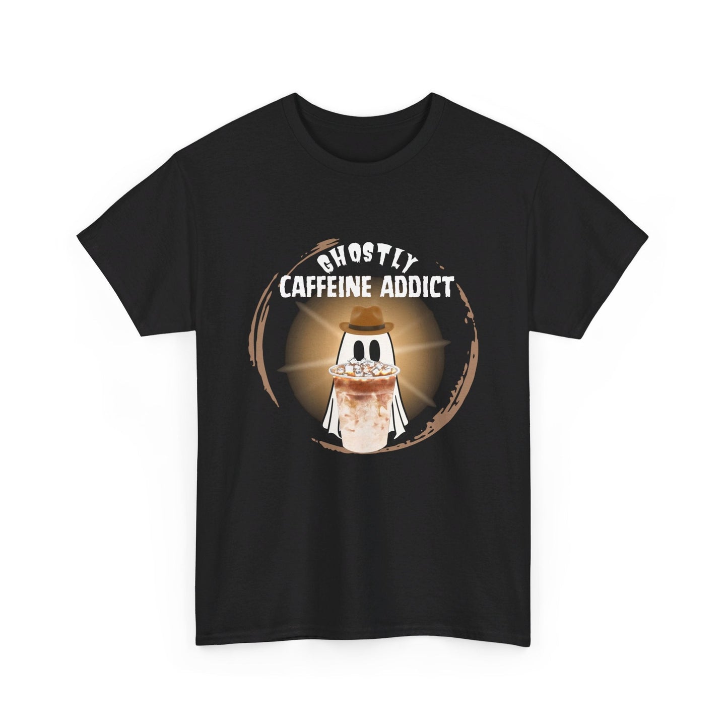 Cute Ghost T-Shirt for Coffee Lovers - Ghostly Caffeine Addict - Boo and Bewear