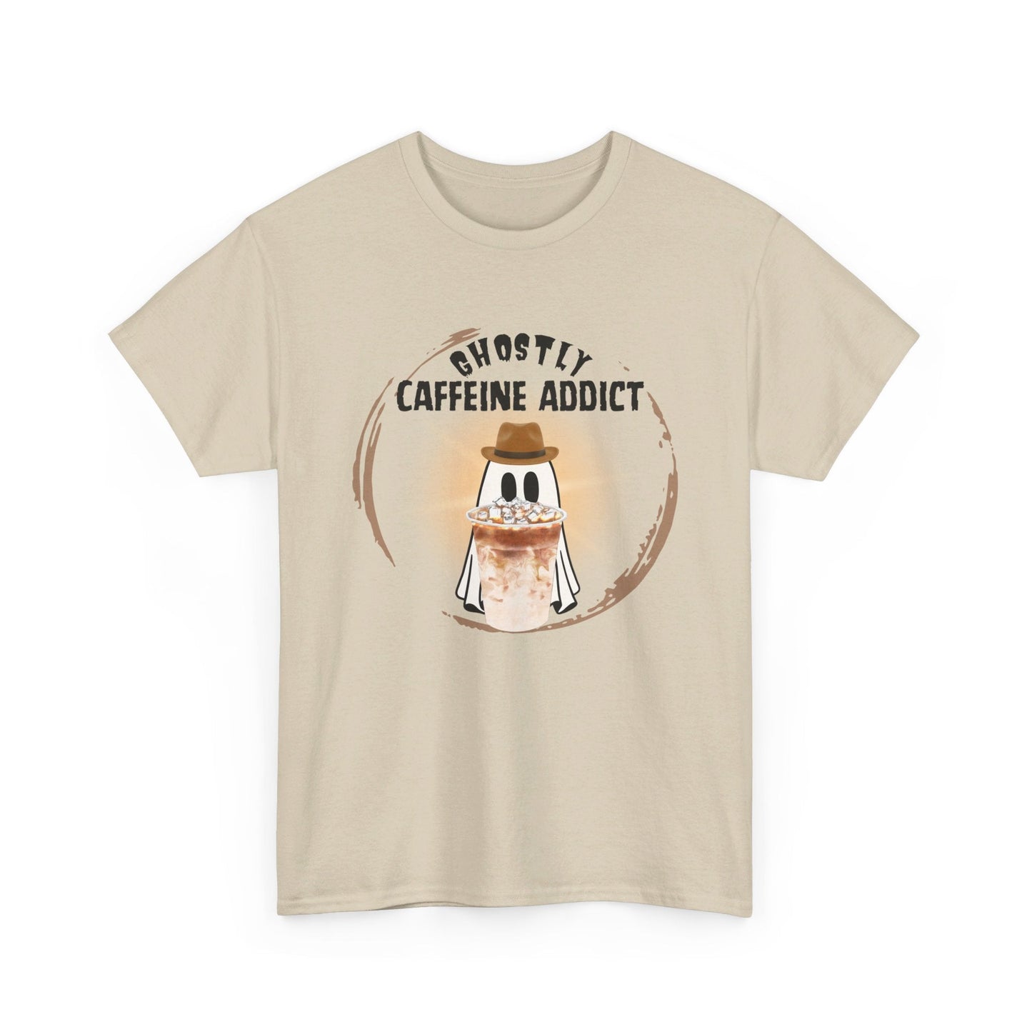 Cute Ghost T-Shirt for Coffee Lovers - Ghostly Caffeine Addict - Boo and Bewear