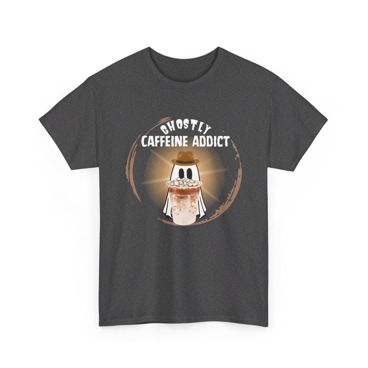 Cute Ghost T-Shirt for Coffee Lovers - Ghostly Caffeine Addict - Boo and Bewear