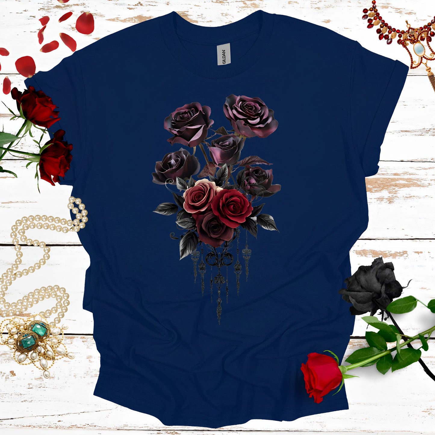 Vintage Roses T-Shirt - Aesthetic Gothic Shirts - Boo and Bewear