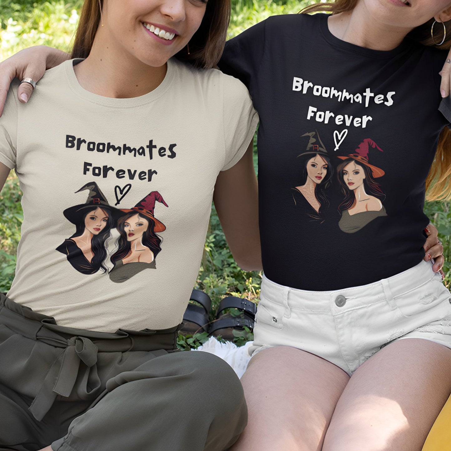 Witch T-Shirt with Best Friend - Broommates Forever - Boo and Bewear