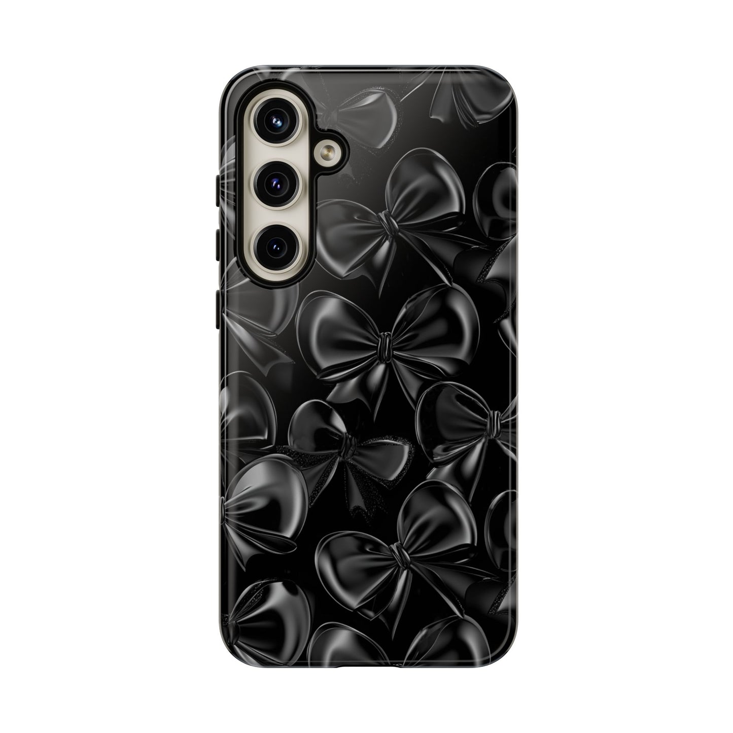 Black Bow Phone Case - Gothic Dark Coquette Phone Cover - iPhone 16 15 14 13 12 11, Samsung Galaxy & Google Pixel Phone Covers