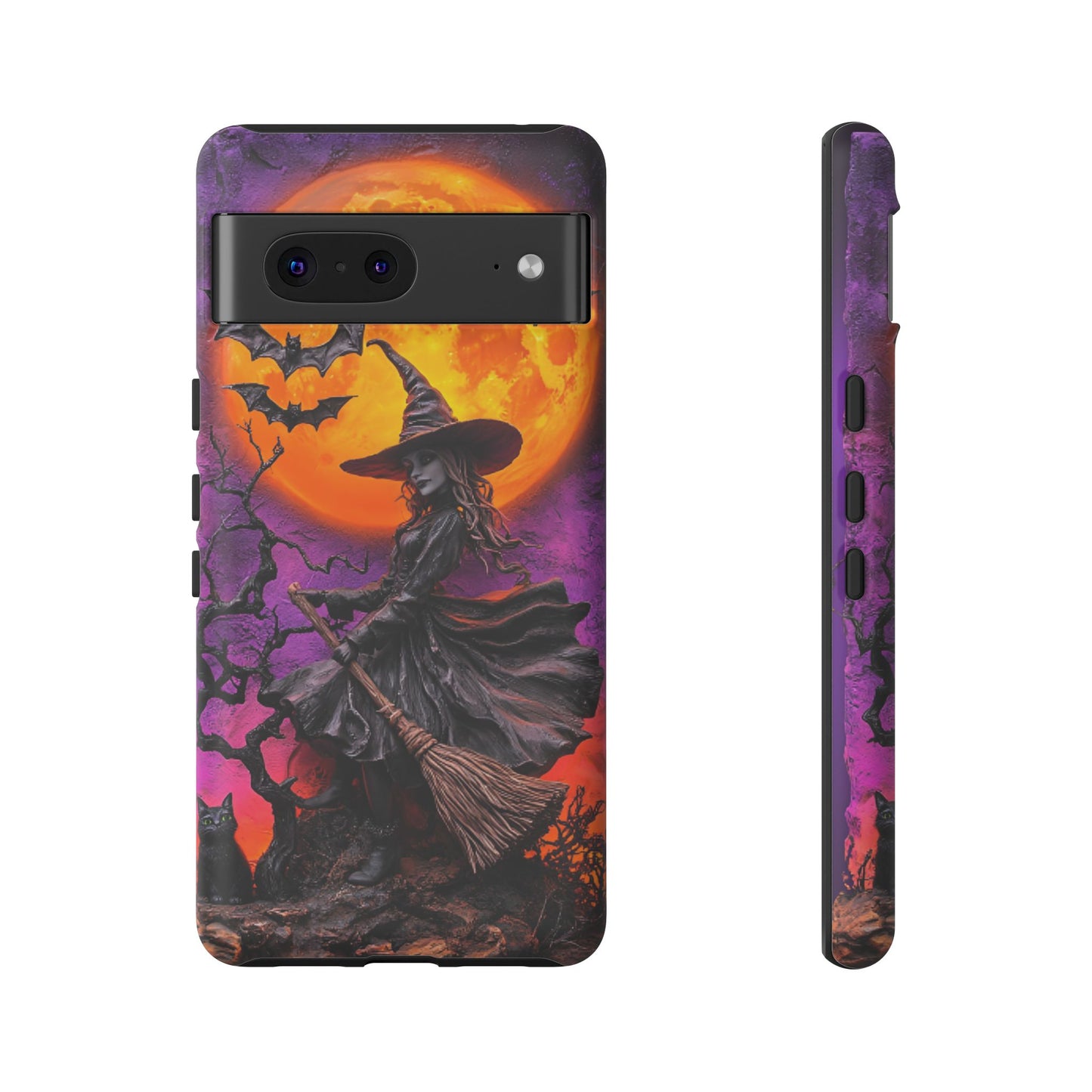 Witch and Bats Phone Case - Witchy Halloween Phone Cases for iPhone 16 15 14 13 12 11, Samsung Galaxy & Google Pixel