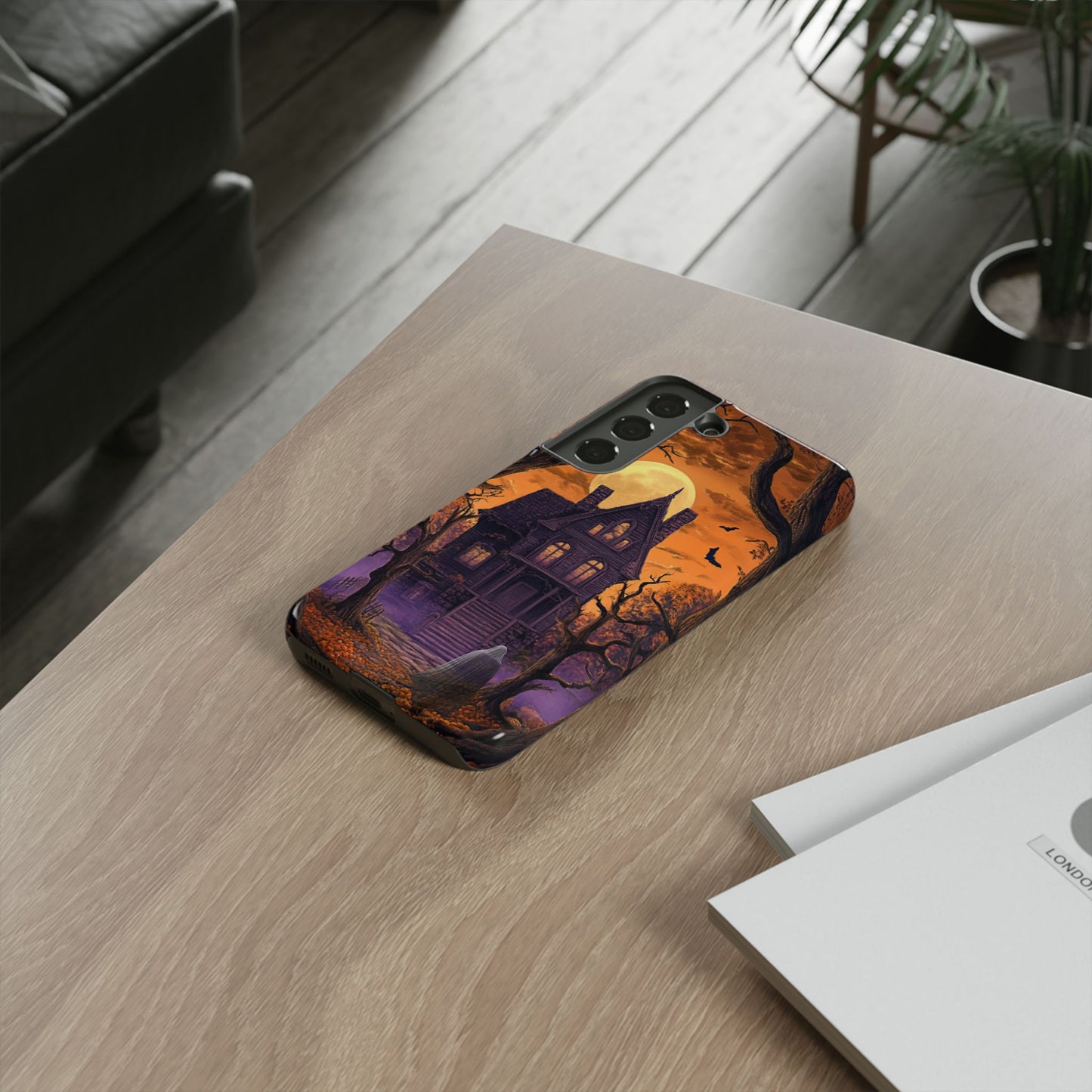 Halloween Haunted Mansion and Ghost Phone Case - Spooky Season Phone Cases - iPhone 16 15 14 13 12 11, Samsung Galaxy & Google Pixel Phone Covers