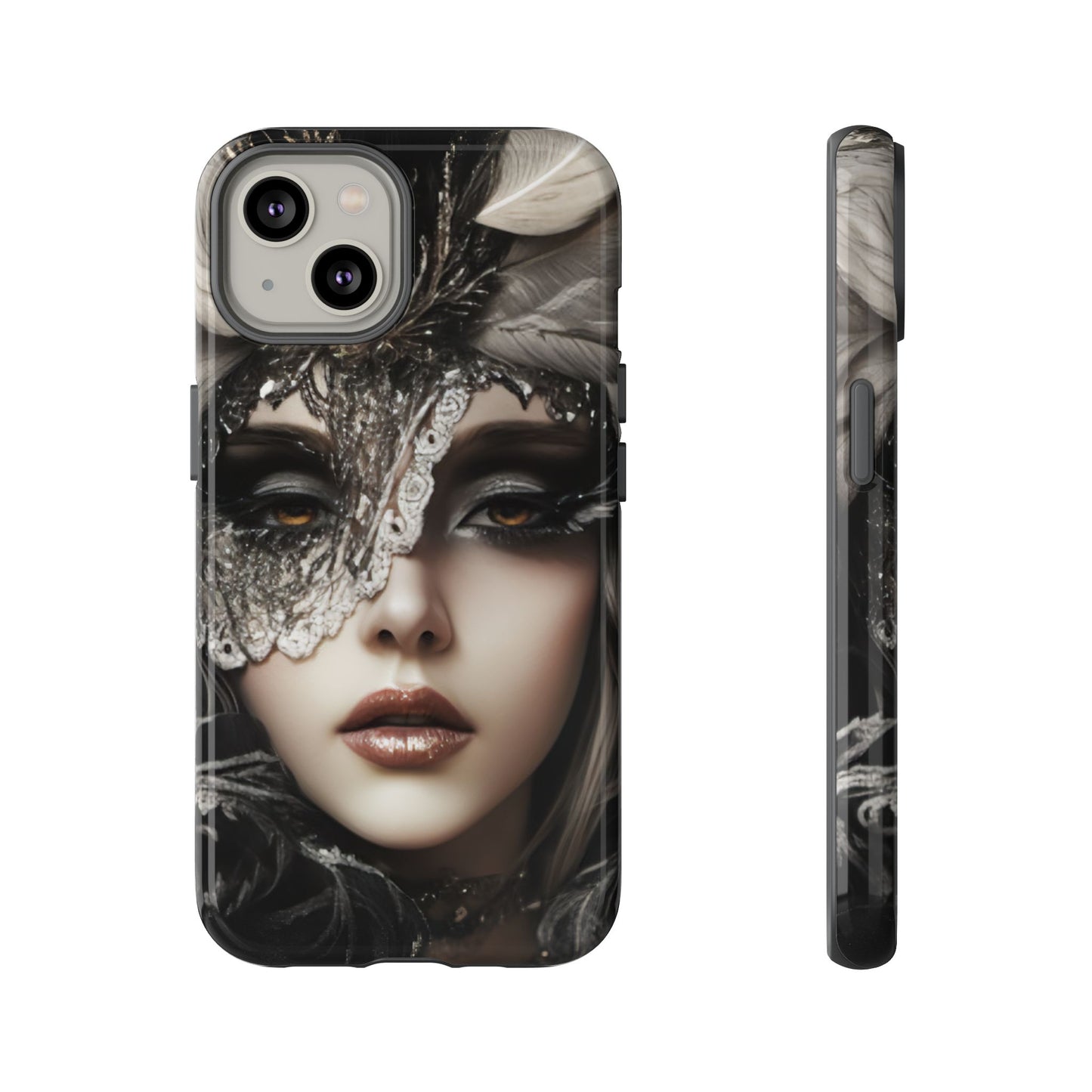 Goth Phone Case with Aesthetic Woman - iPhone 16 15 14 13 12 11, Samsung Galaxy & Google Pixel Phone Covers