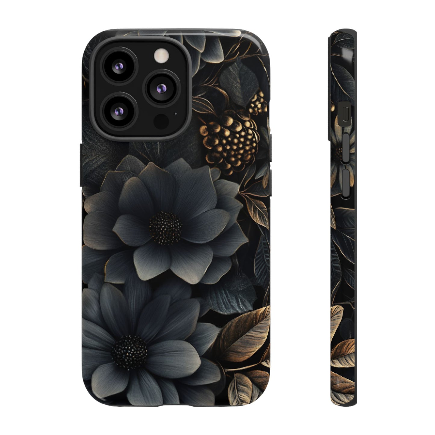 Dark Flower Phone Case for iPhone 16 15 14 13 12 11, Samsung Galaxy & Google Pixel