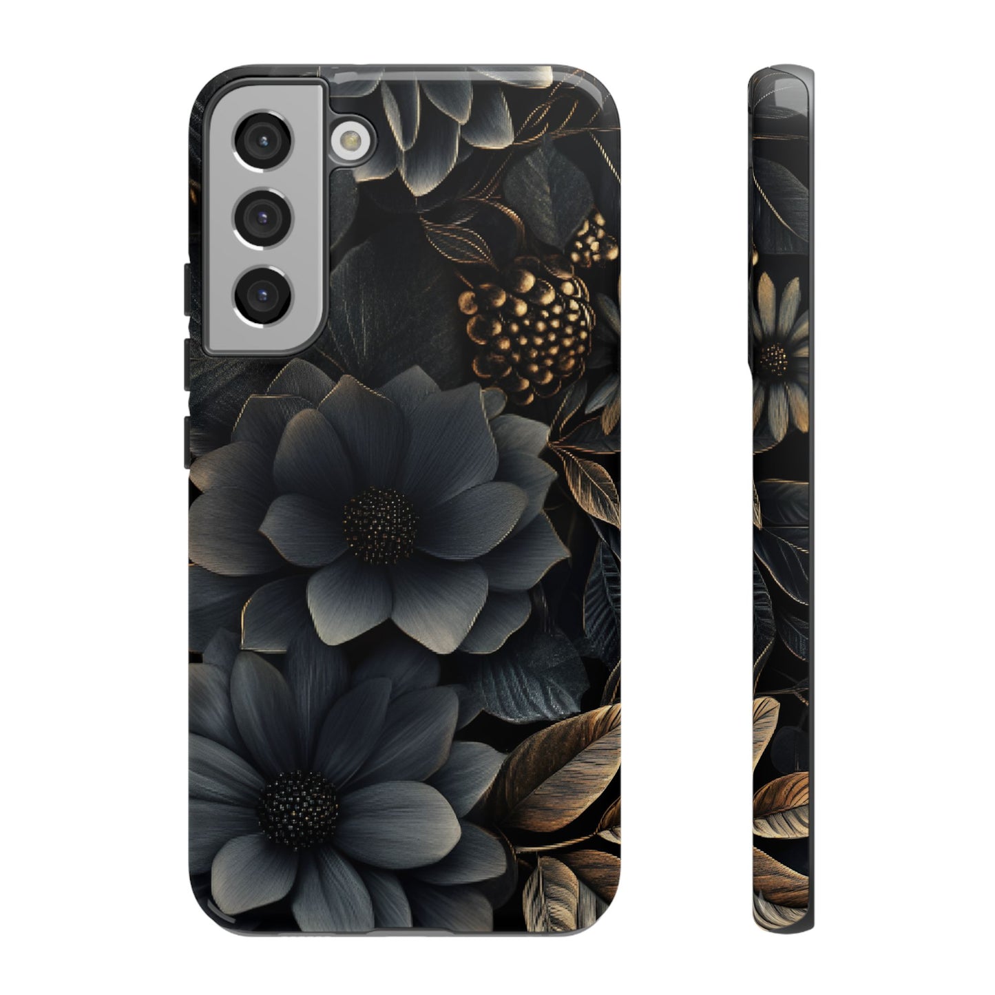 Dark Flower Phone Case for iPhone 16 15 14 13 12 11, Samsung Galaxy & Google Pixel