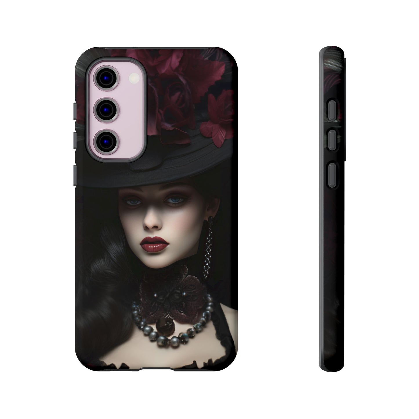 Victorian Goth Phone Case with Vintage Gothic Woman - iPhone 16 15 14 13 12 11, Samsung Galaxy & Google Pixel Phone Covers