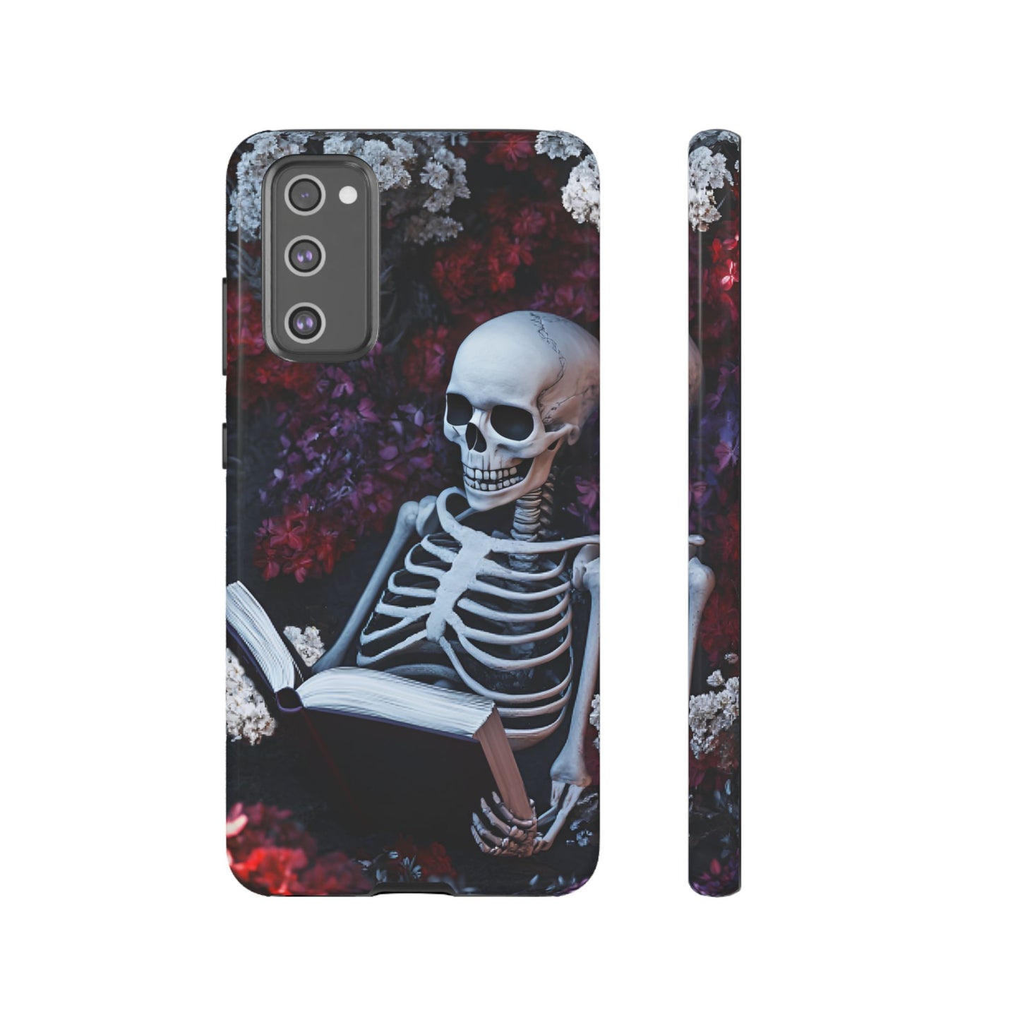 Skeleton Reading Book Phone Case - Bookish Halloween Phone Cases - iPhone 16 15 14 13 12 11, Samsung Galaxy & Google Pixel Phone Covers