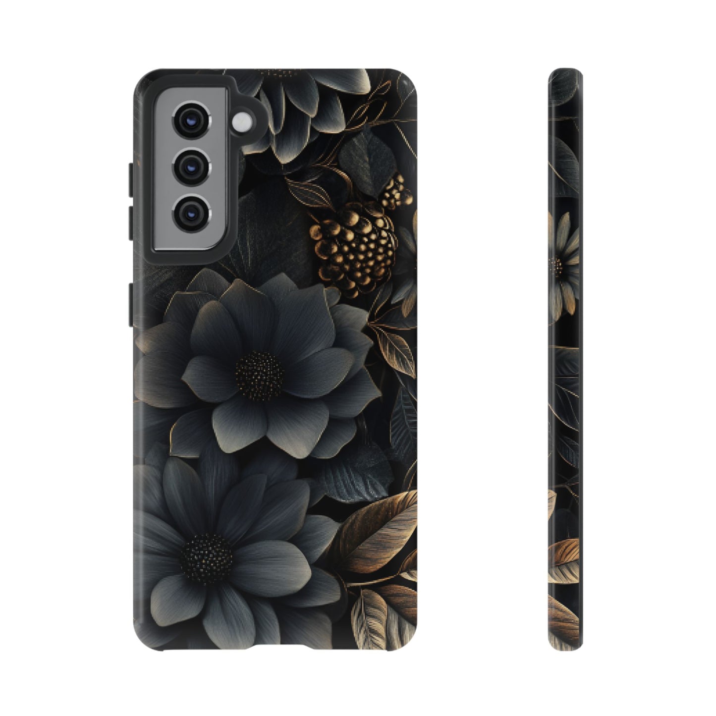 Dark Flower Phone Case for iPhone 16 15 14 13 12 11, Samsung Galaxy & Google Pixel