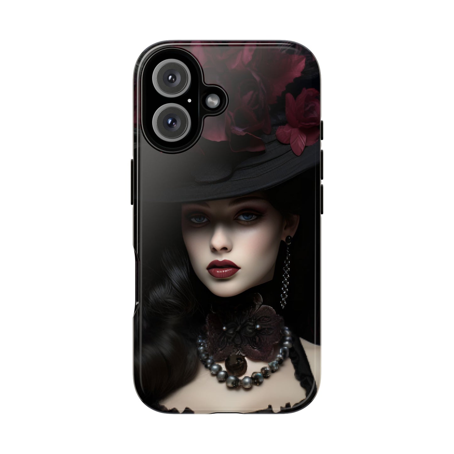 Victorian Goth Phone Case with Vintage Gothic Woman for iPhone 16 15 14 13 12 11, Samsung Galaxy & Google Pixel