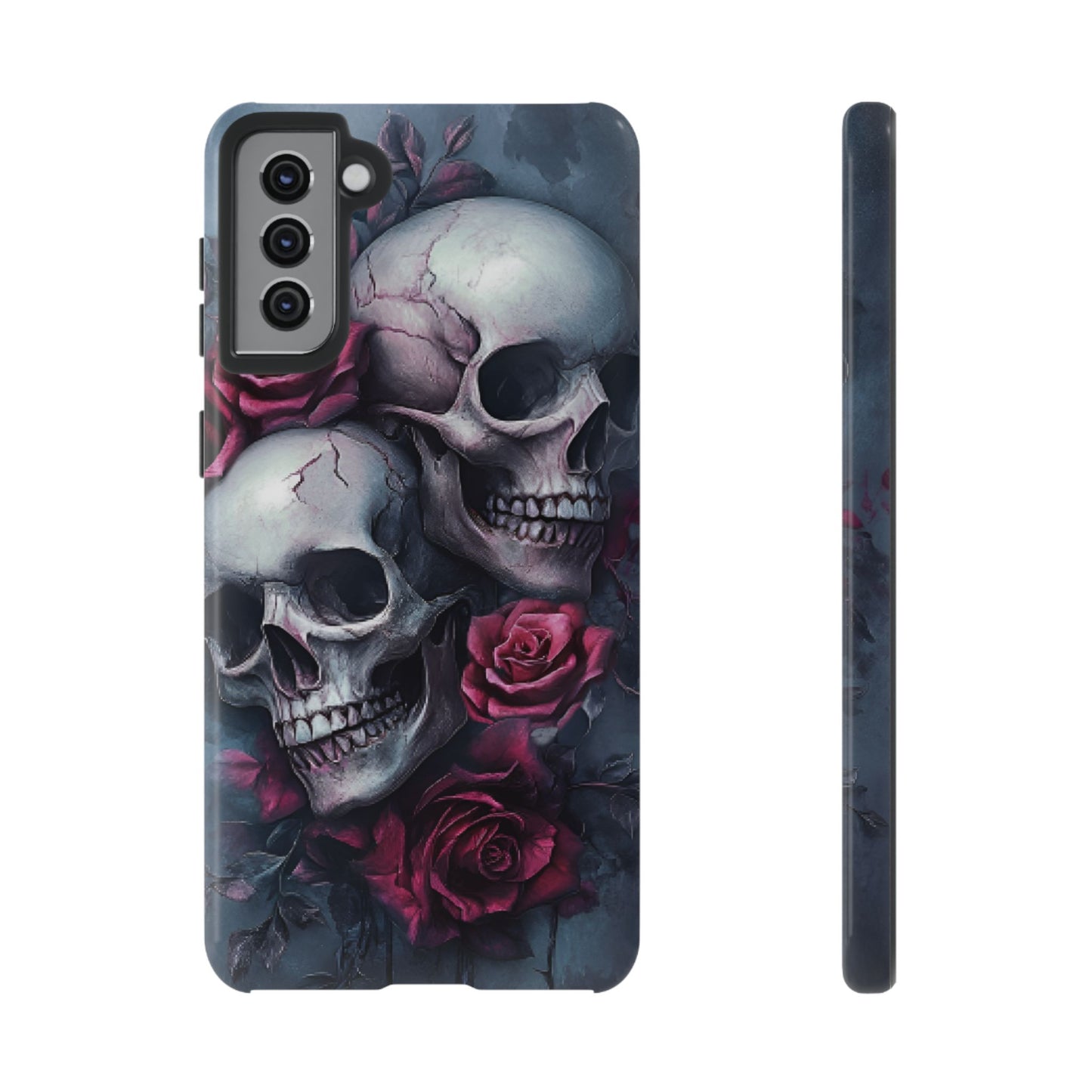 Skulls and Roses Phone Case - Gothic Dark Romance Phone Cases for iPhone 16 15 14 13 12 11, Samsung Galaxy & Google Pixel