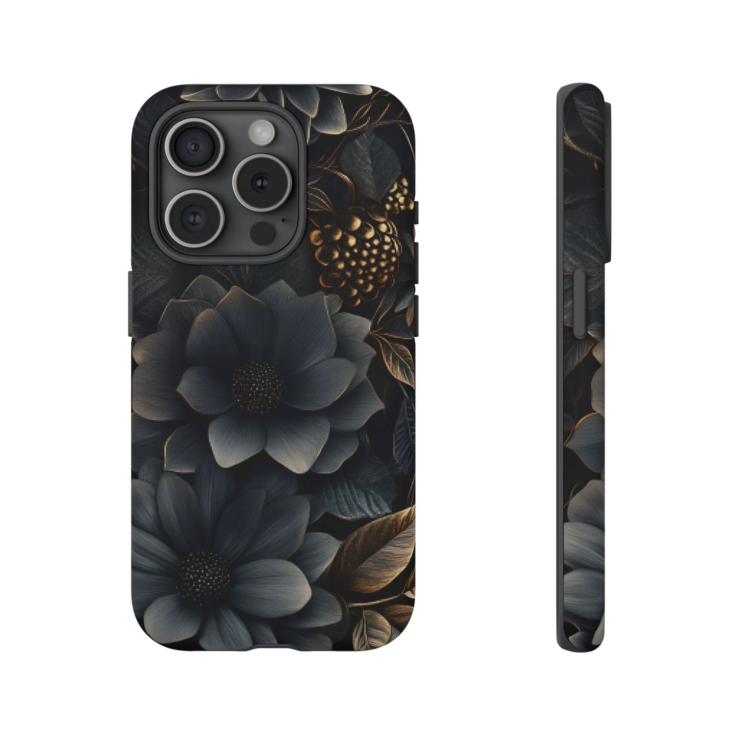 Dark Flower Phone Case for iPhone 16 15 14 13 12 11, Samsung Galaxy & Google Pixel