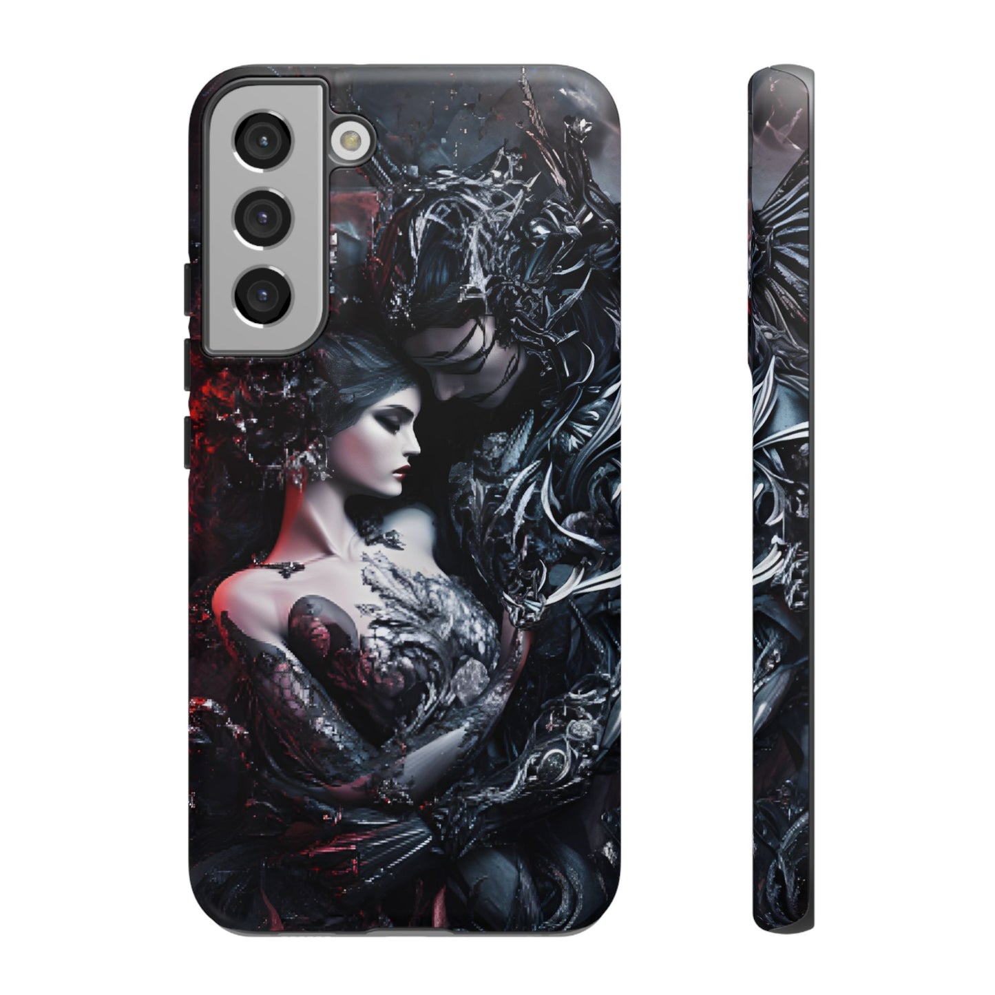 Gothic Couple Phone Case - Victorian Goth Valentine's Day Phone Cases for iPhone 16 15 14 13 12 11, Samsung Galaxy & Google Pixel