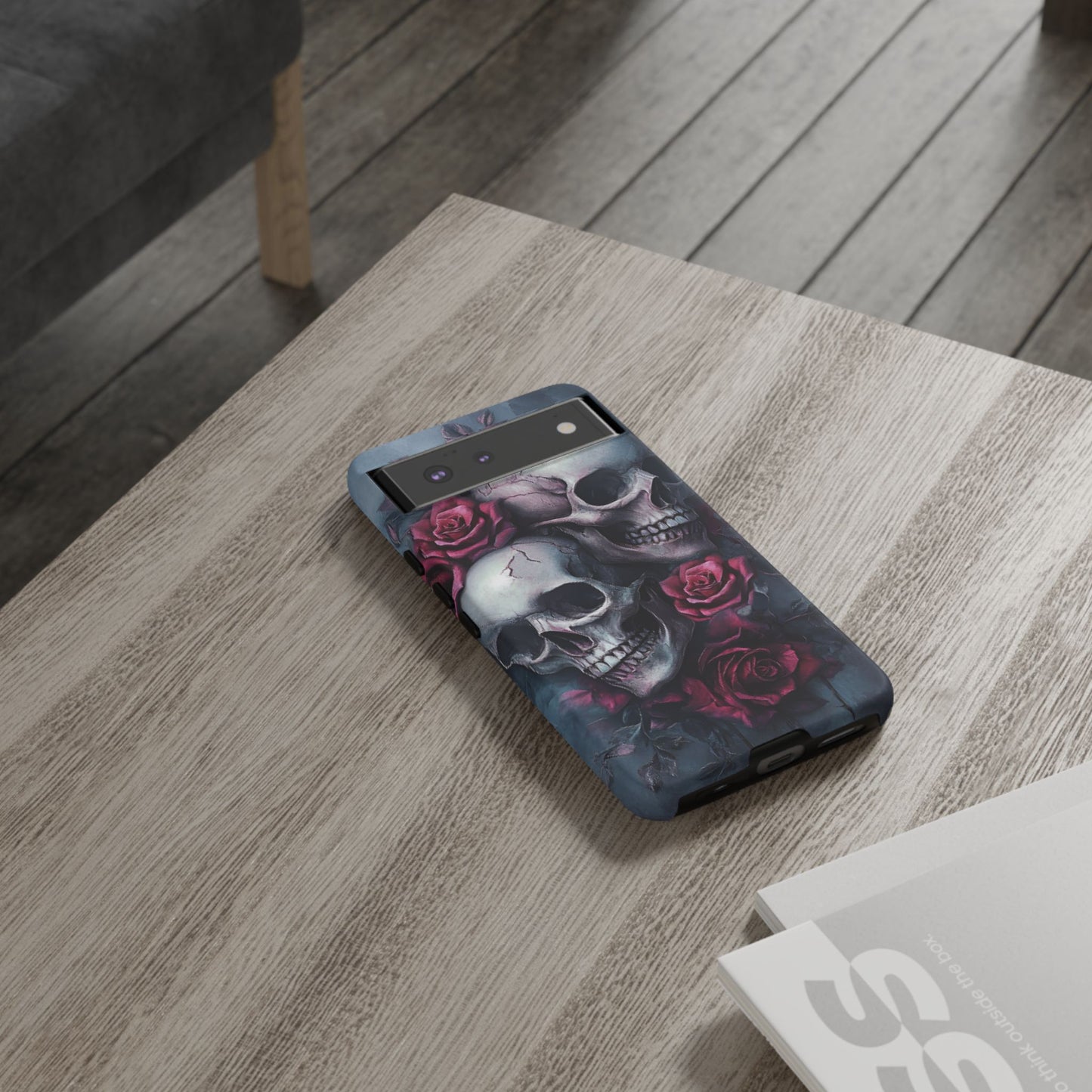 Skulls and Roses Phone Case - Gothic Dark Romance Phone Cases for iPhone 16 15 14 13 12 11, Samsung Galaxy & Google Pixel